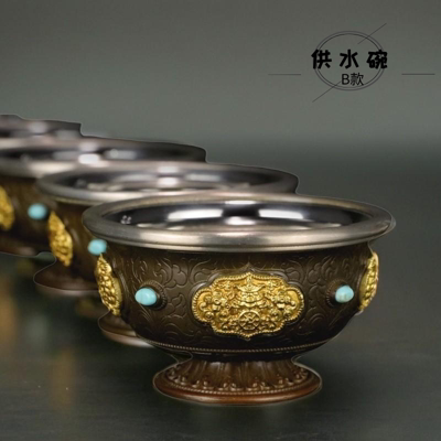 西藏传统慧宝八吉祥B款高脚供杯