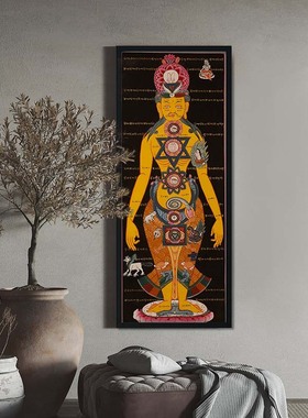 尼泊尔纯手绘精品疗愈师唐卡摆件