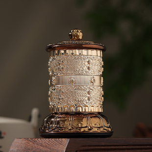 精美浮雕八吉祥车载转轮便携USB充电续航缩微胶卷转经简蓄电摆件