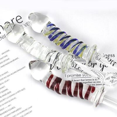 Glass-made femalemasturbation toy fake phallus adult product