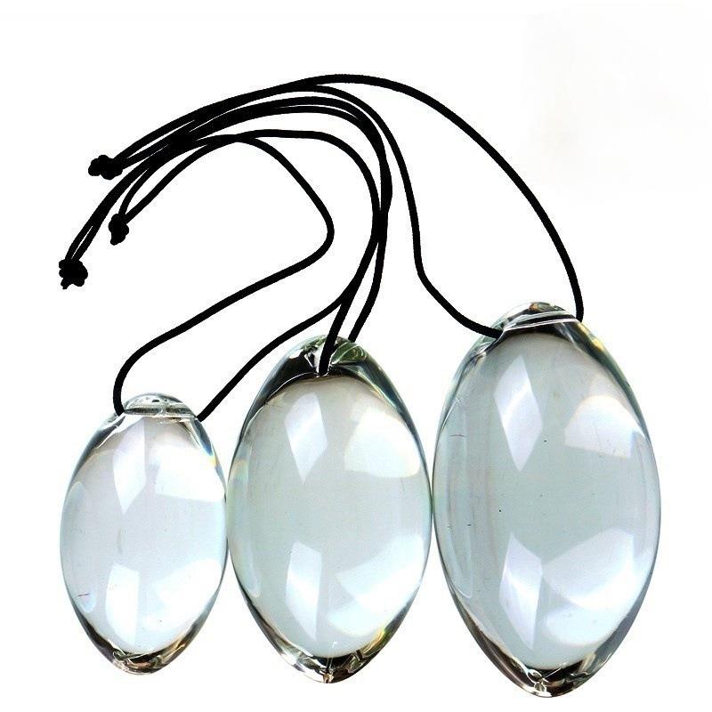 圆滑玻璃玉坠椭圆大尺寸打孔女用局部按摩器放松新款解压 按摩玩