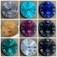 New Watch Dial Modification Parts with Calendar, Roman Numeral Dial, Gold and Silver Hands, 28.5mm Suitable for Nh35 Movement