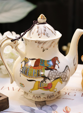 马到福来陶瓷水壶咖啡壶耐高温茶壶茶水泡茶杯泡水壶陶瓷茶具套装