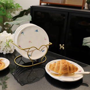 小菜盘甜品盘碟子精致骨碟蘸料碟备菜盘 中古陶瓷盘子家用餐盘新款