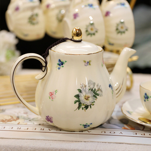 轻奢陶瓷水壶花茶壶耐高温开水凉水壶客厅待客水杯套装茶壶泡茶