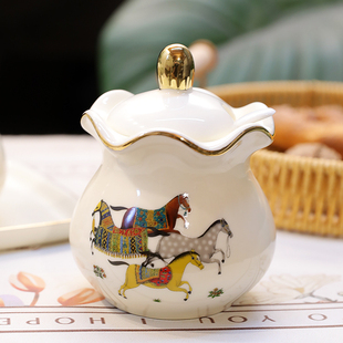 【马到福来】调料盒调味料罐轻奢调味罐调味料组合装陶瓷油壶盐罐