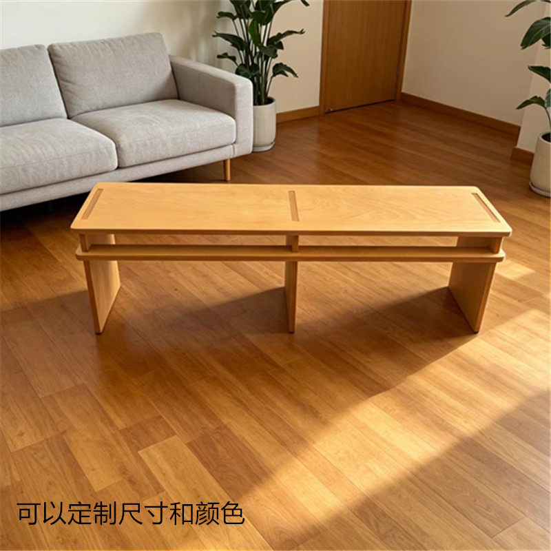 桦木海洋板榫卯咖啡店长凳定制