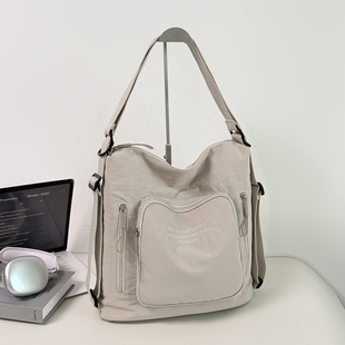 简约百搭多功能单肩双肩包女新款 森系文艺大容量手提托特包旅行包