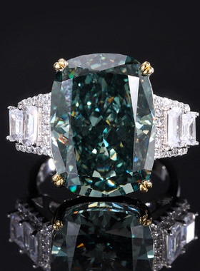 高端珠宝S925银人工培育高碳钻戒