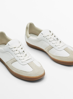 西班牙小众女鞋 2023情侣款拼接真皮运动鞋MD平底系带德训鞋女