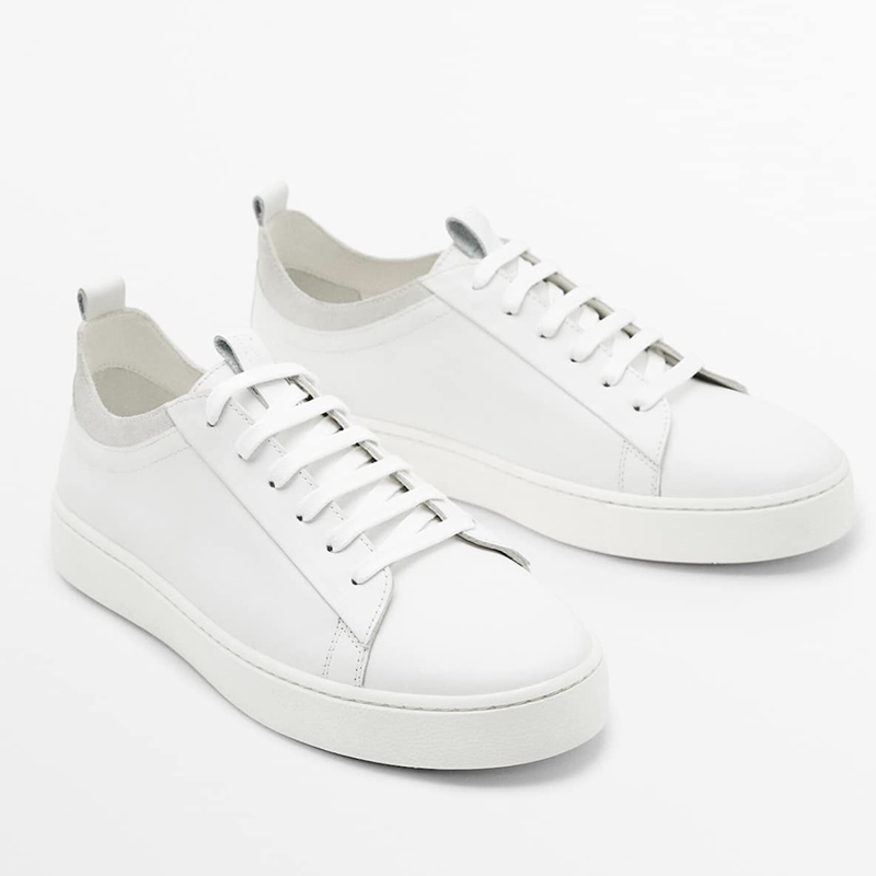 真皮系带平底板鞋小白鞋运动鞋