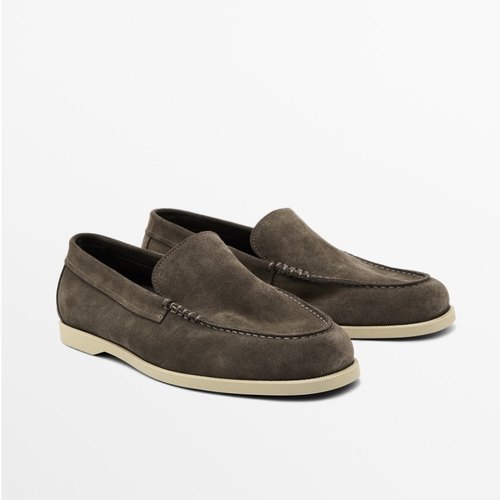 西班牙小众MD男鞋柔软绒面真皮乐福鞋老钱风一脚蹬休闲皮鞋豆豆鞋