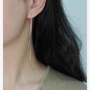 如帆 简约气质超长耳线925纯银流苏耳环百搭气质耳饰小众女40938