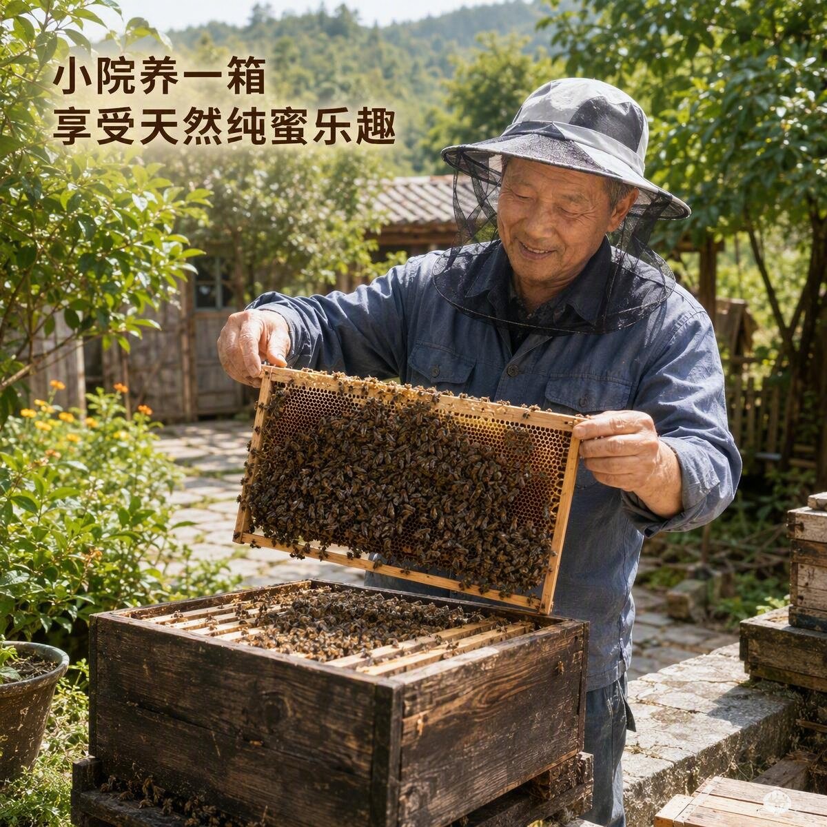 蜜蜂蜂群土蜂中华蜜蜂群带箱带子脾阿坝活体中蜂蜂群带王出售包邮