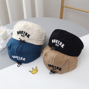 宝宝韩版 洋气前进帽男童贝雷帽可调节百搭鸭舌帽穿搭帽 帽子春秋季