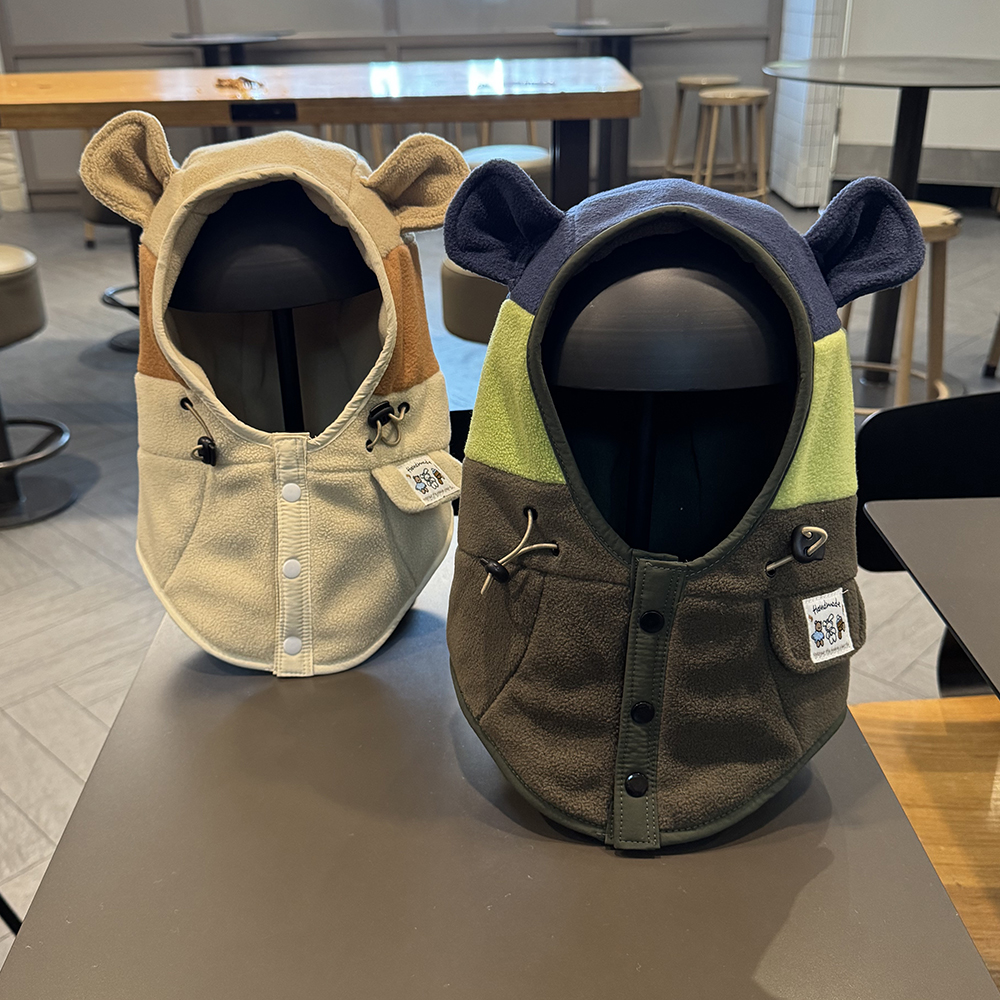 新款儿童帽子秋冬季男女童宝宝套头冬天围巾围脖一体护耳防风保暖