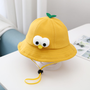 儿童帽子春秋薄款 男女童防晒幼儿园小黄帽宝宝遮太阳帽婴儿渔夫帽