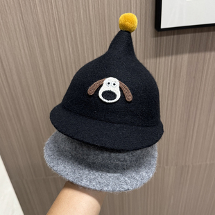 宝宝帽子秋冬款 豆丁帽婴幼儿保暖羊绒男女童马术帽 鸭舌帽可爱韩版