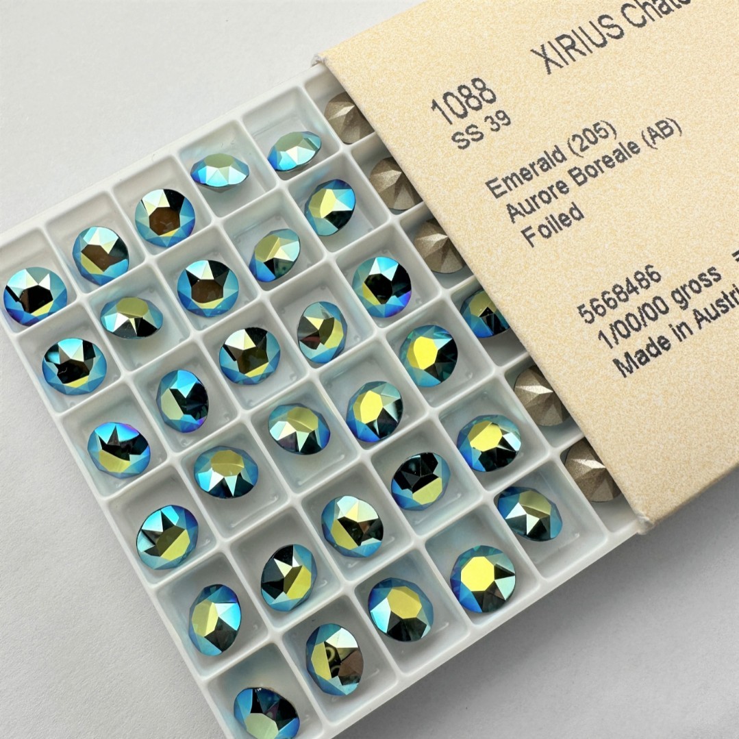 尖底钻 SS39 205AB幻彩祖母绿 美甲钻DIY华子穿戴甲超闪