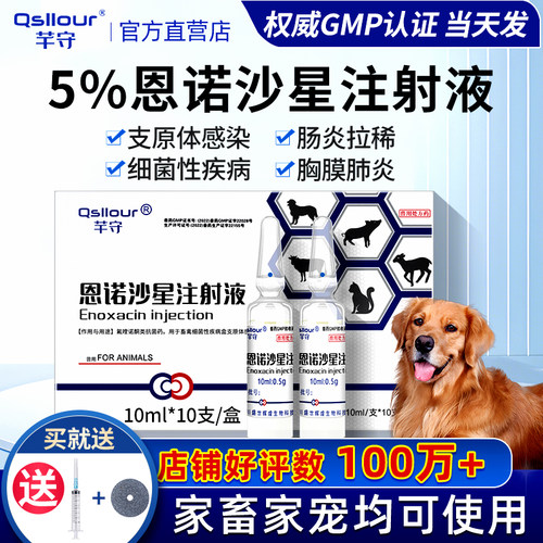恩诺沙星注射液针剂猫狗拉稀肺炎