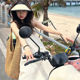 采晨自制新款 百搭单肩腋下托特包草编包 休闲海边沙滩编织包女法式