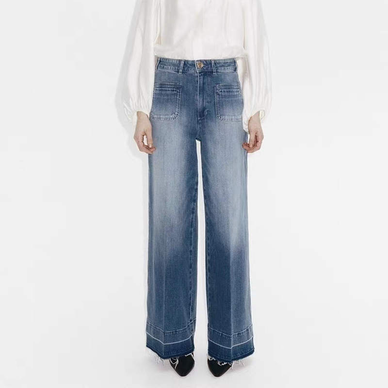 ZA 2029春季新款女装气质百搭显瘦高腰阔腿牛仔裤长裤 1314621,女装/女士精品,裤子,淘宝优惠券,粉丝福利购,淘宝优惠卷