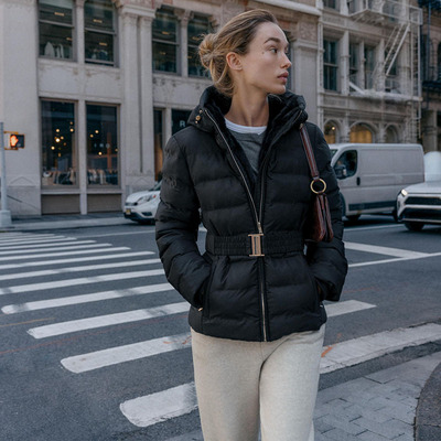 ZA 2025冬季新款女装短款修身防水防风厚夹克外套 8073222 800