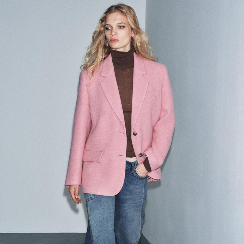 ZA 2025冬季新款女装时尚流行高级感长袖西装外套 2031867 620