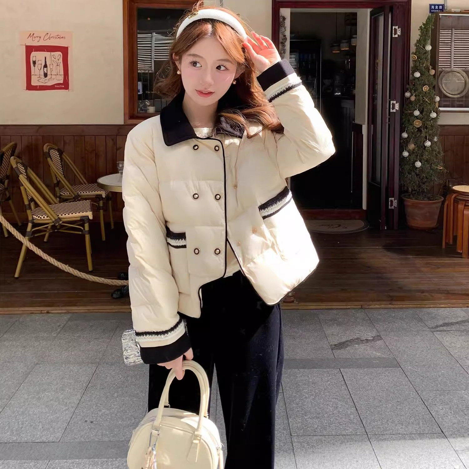 秋冬小个子保暖杏色短外套女小香风巨好看新款撞色加厚面包服上衣,女装/女士精品,棉衣/棉服,淘宝优惠券,粉丝福利购,淘宝优惠卷