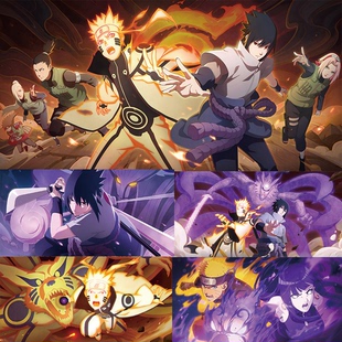 动漫游戏火影忍者海报墙贴画宇智波佐助鸣人自来也卡卡西装饰贴纸