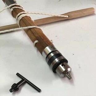 老式钻木工具雷公钻手工钻钻木取火道具收藏手摇钻车钻杆钻木取火