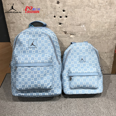 JORDAN乔丹双肩包满印老花AJ情侣款学生书包男女包休闲大容量背包