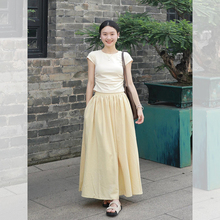 夏日绝美漂亮半身裙套装裙子女小个子气质巨好看的短袖t恤两件套