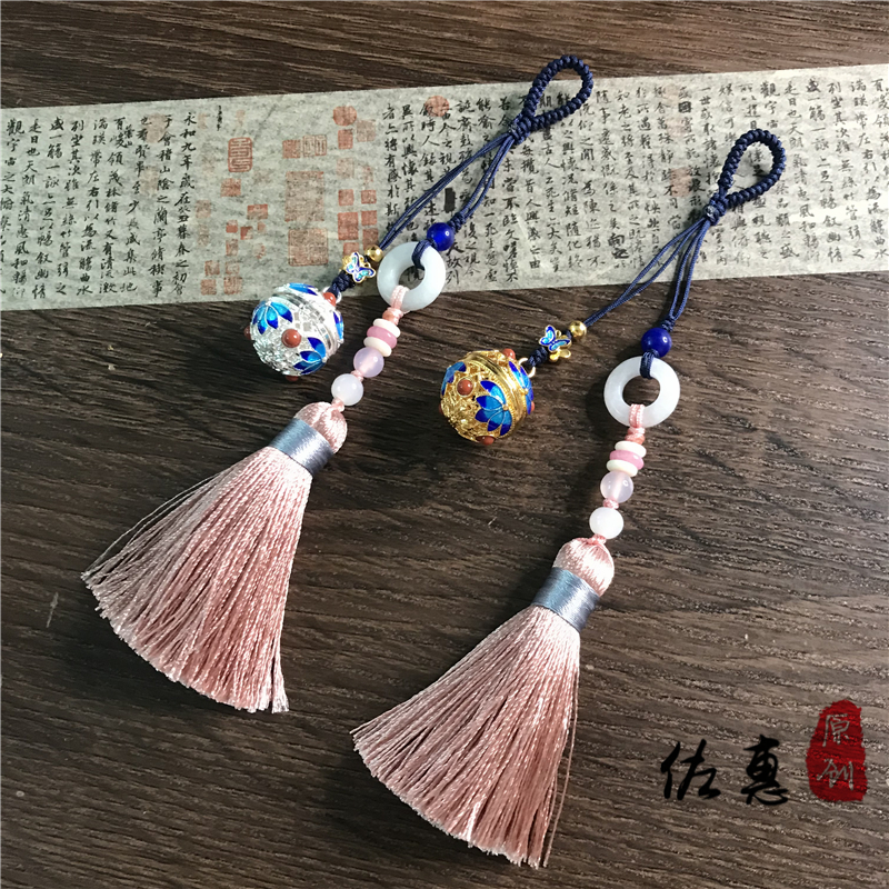 九重紫铃铛同款汉服香囊球压襟汉服挂件流苏配饰包挂东方胸针
