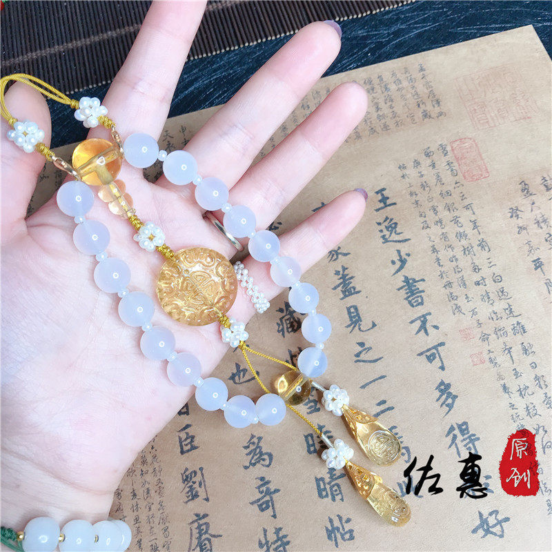 手工10mm玛瑙十八念珠旗袍压襟儿