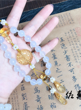 手工10mm玛瑙十八念珠旗袍压襟儿