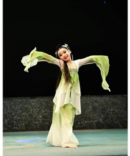 儿童古典舞蹈演出服上春山表演服荷花舞渐变飘逸纱衣如梦令练功服
