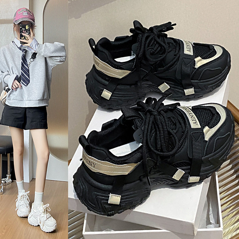 2026春季新款韩版透气老爹鞋女ins学生休闲鞋厚底跑步女鞋FB9905