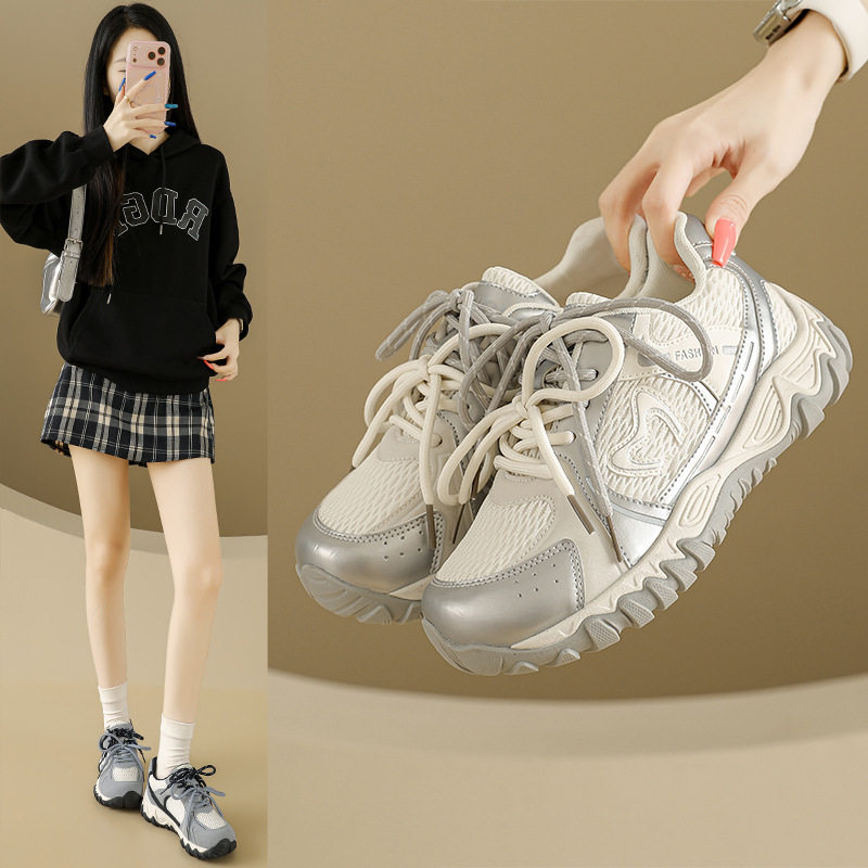 韩版新款老爹鞋女2026秋季学生运动跑步鞋休闲鞋厚底增高LDK0011