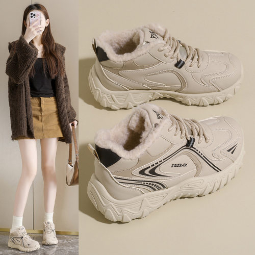 ins韩版新款加绒老爹鞋女2026冬季学生运动跑步休闲厚底k5705