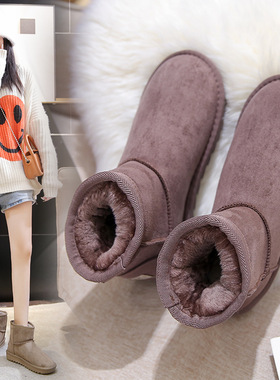 2024冬季新款加绒加厚雪地靴软底百搭棉鞋女防寒保暖面包鞋女G01