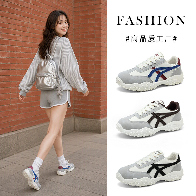 C9012阿甘鞋女2026新款皮面防滑运动鞋软底不累脚女鞋户外休闲鞋