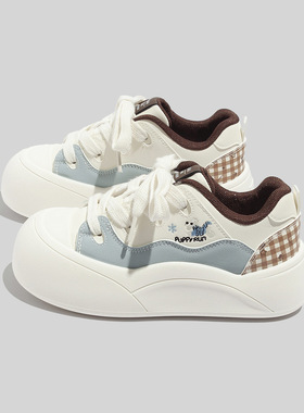 蓓尔厚底小白鞋女2026春季新款大头时尚休闲面包百搭板鞋BEB3102