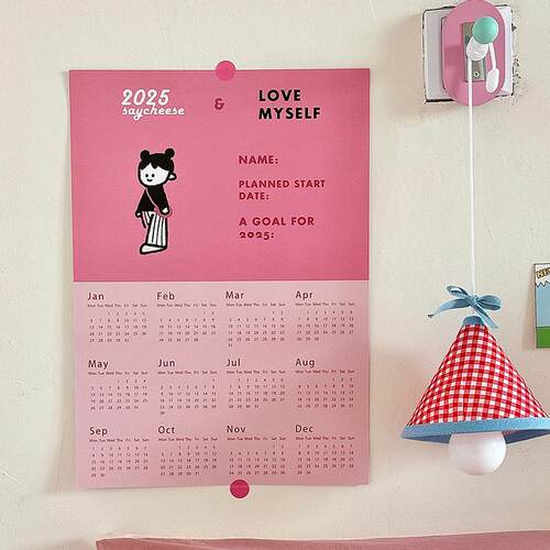 SayCheese原创粉色ins风2025挂历