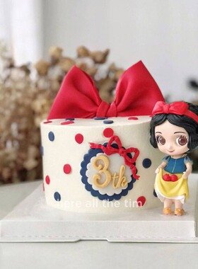 蛋糕装饰红色披风白雪公主复古站立苹果女孩周岁生日公仔蛋糕摆件