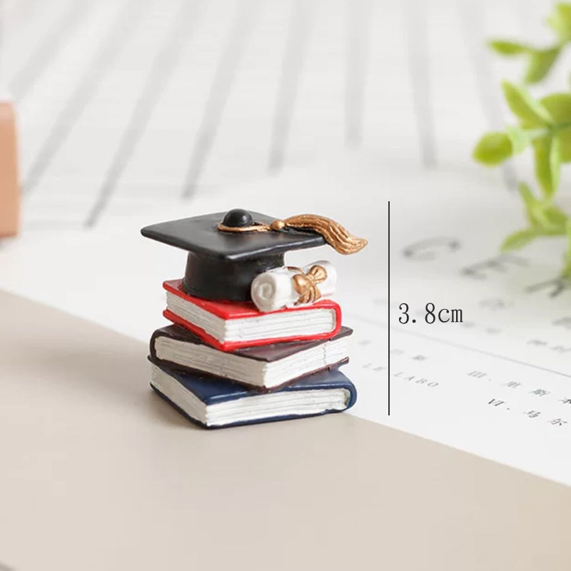 毕业季烘焙蛋糕装饰 创意学士服博士帽书本书卷摆件插件 学生毕业