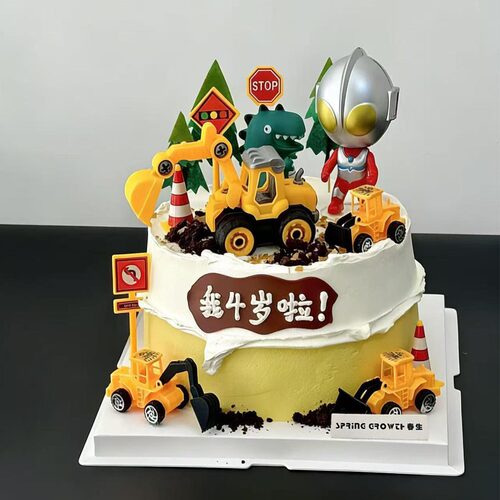 Q版大头凹凸曼蛋糕装饰摆件怪兽玩具网红卡通儿童男孩生日甜品台