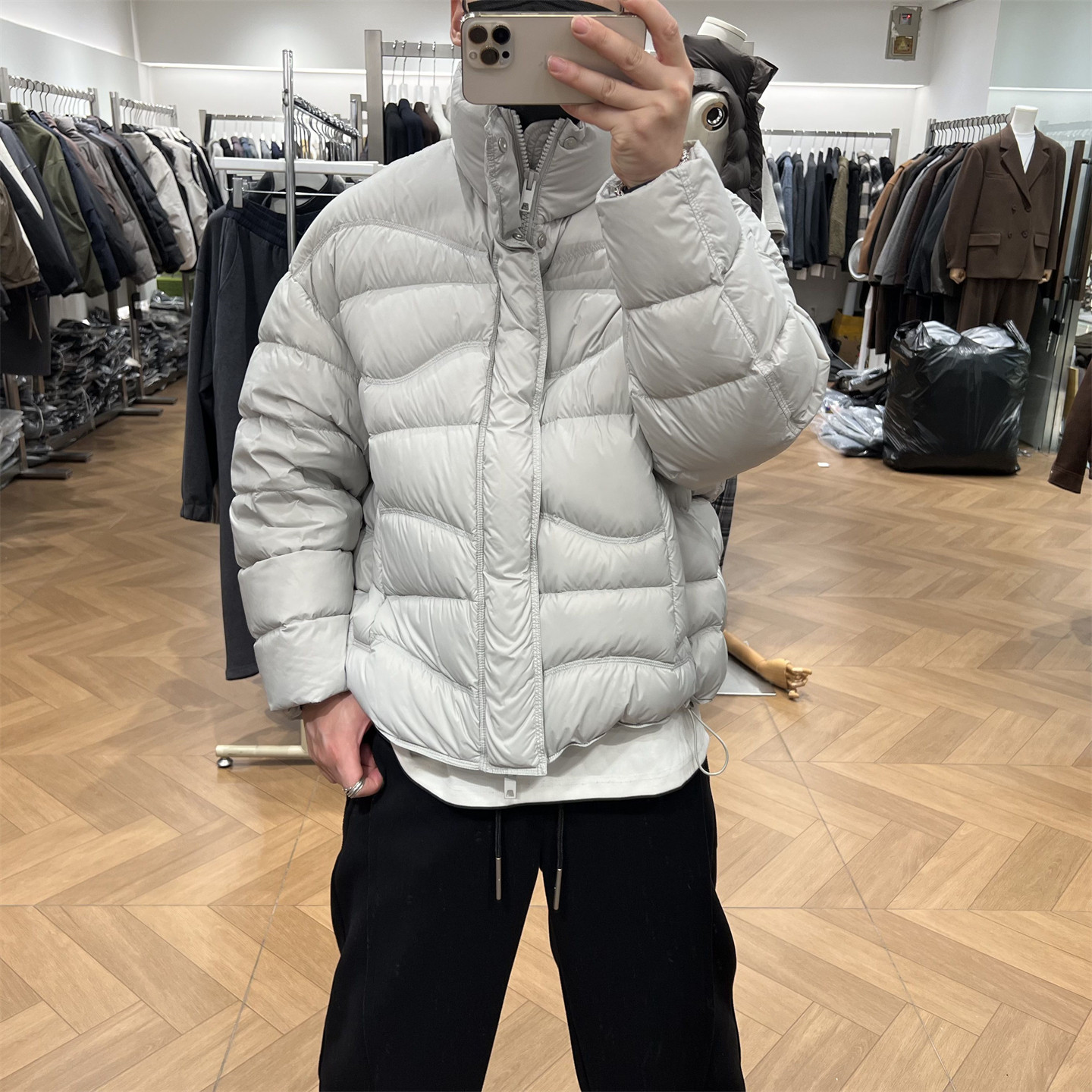 加厚保暖立领排骨绗缝羽绒服外套