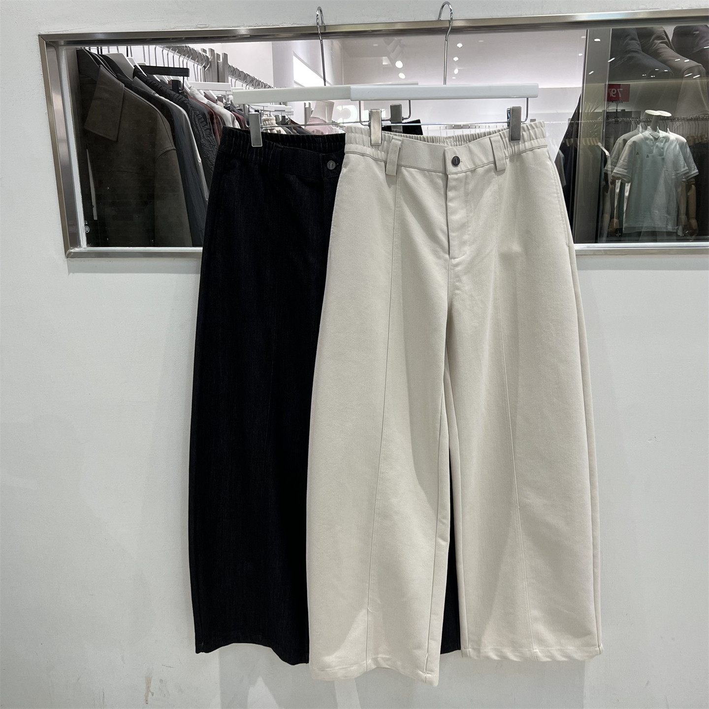 DJQK秋季高级感弯刀牛仔裤男美式宽松通勤痞帅极简纯色直筒阔腿裤,男装,休闲裤,淘宝优惠券,粉丝福利购,淘宝优惠卷