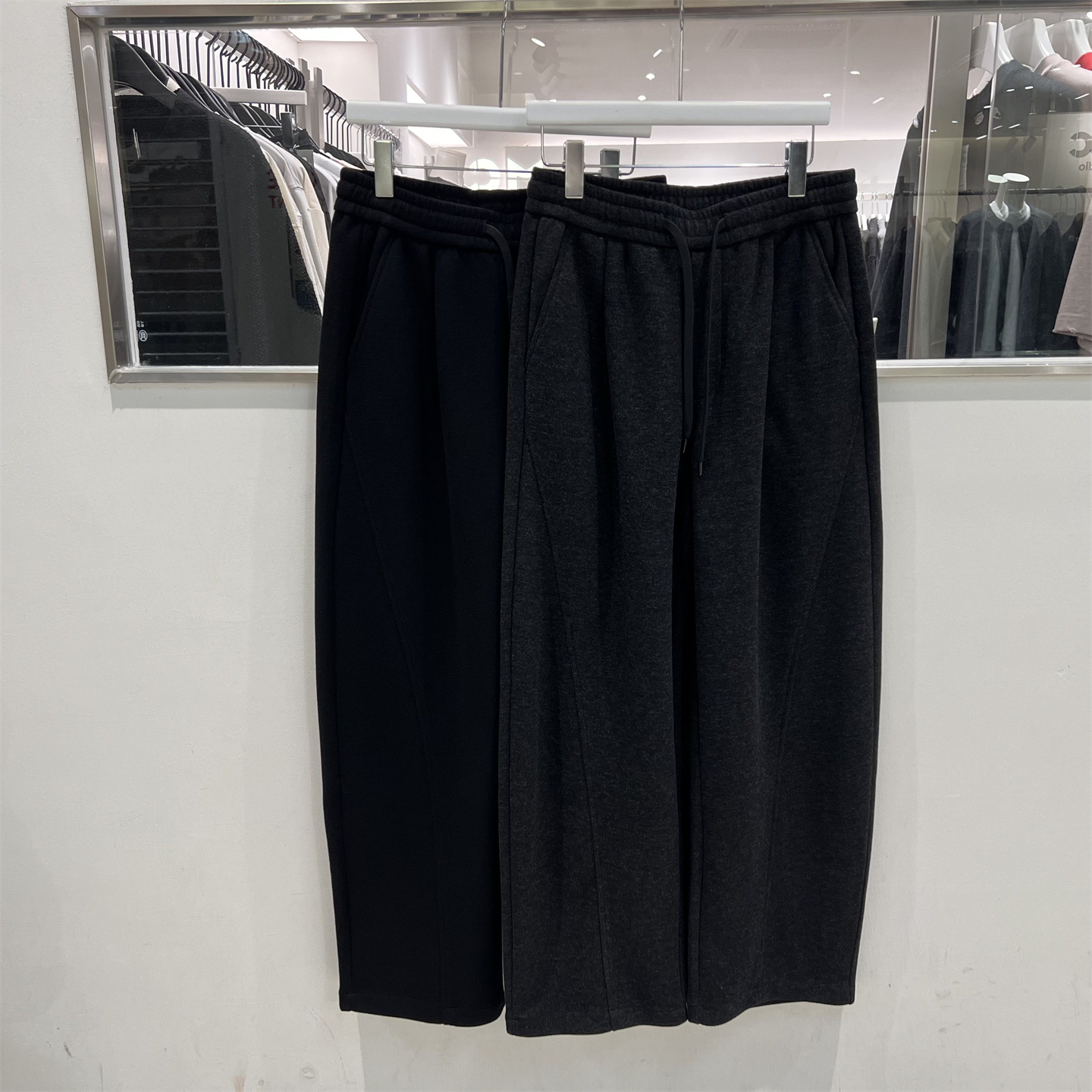 轻奢阔腿休闲裤醋酸羊毛直筒裤潮